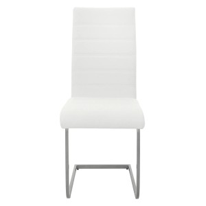 ML-Design Esszimmerstuhl 6er Set, weißes Kunstleder, Metallgestell.