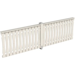 Skan Holz Brüstung, Balkonschalung aus Fichte, weiß, 335x96 cm, Zubehör für Lauben & Pavillons.