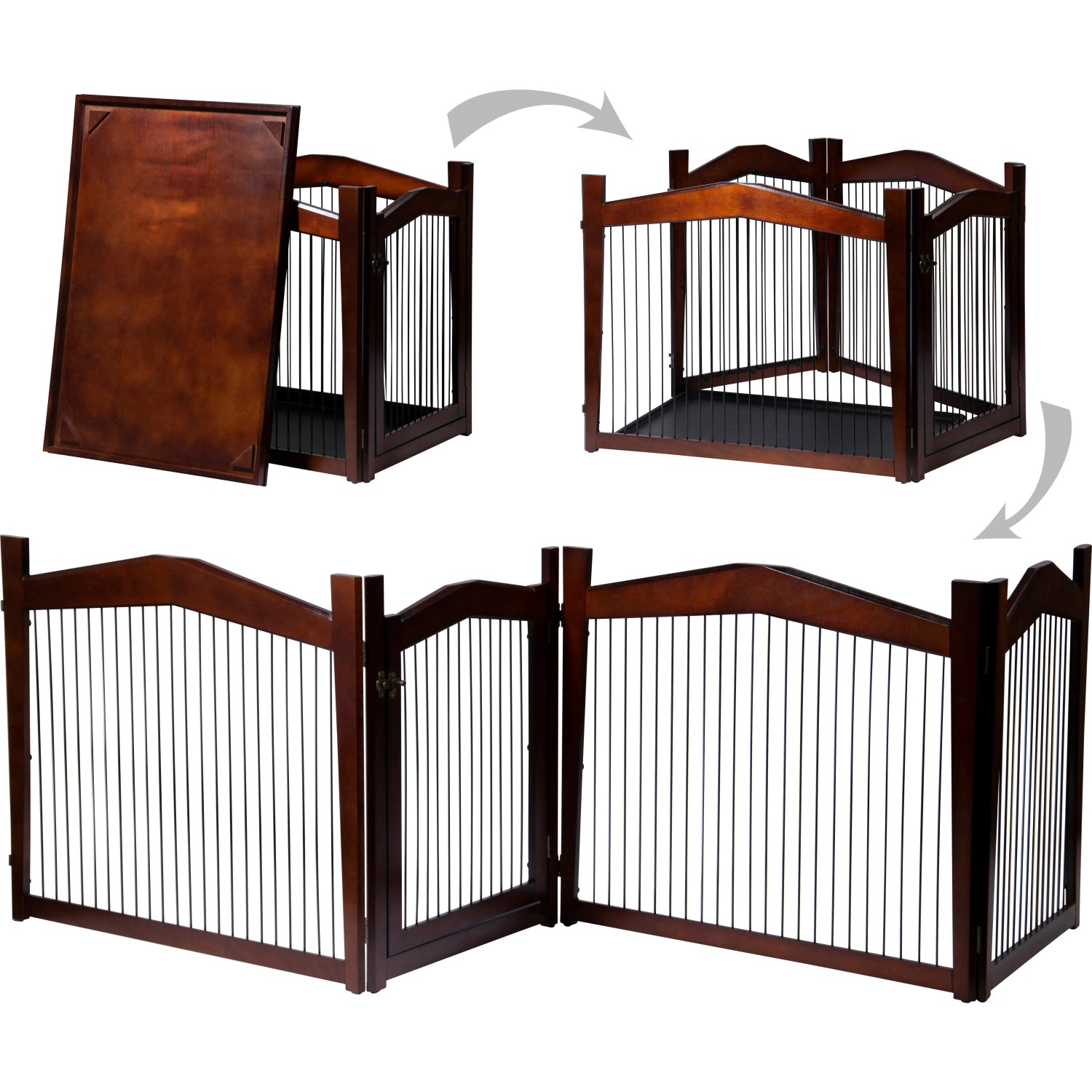 Dobar Hundemöbel-Käfig, braun, 101x71x80 cm, als Beistelltisch oder Gitter nutzbar.