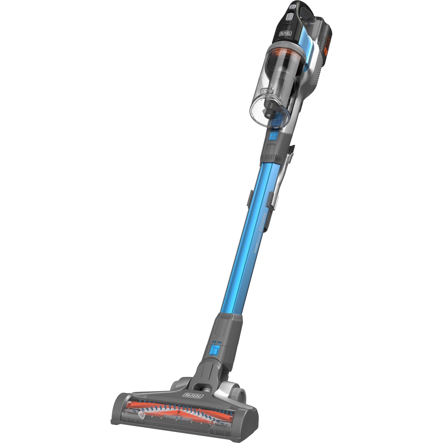 Black+Decker 4in1 Akku-Stielsauger BHFEV362D, blau/grau, mit Elektrobürste.