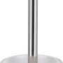 Weißer baliv WC-Bürstenhalter aus Polyresin mit silbernem Griff. Schlichtes, modernes Design.