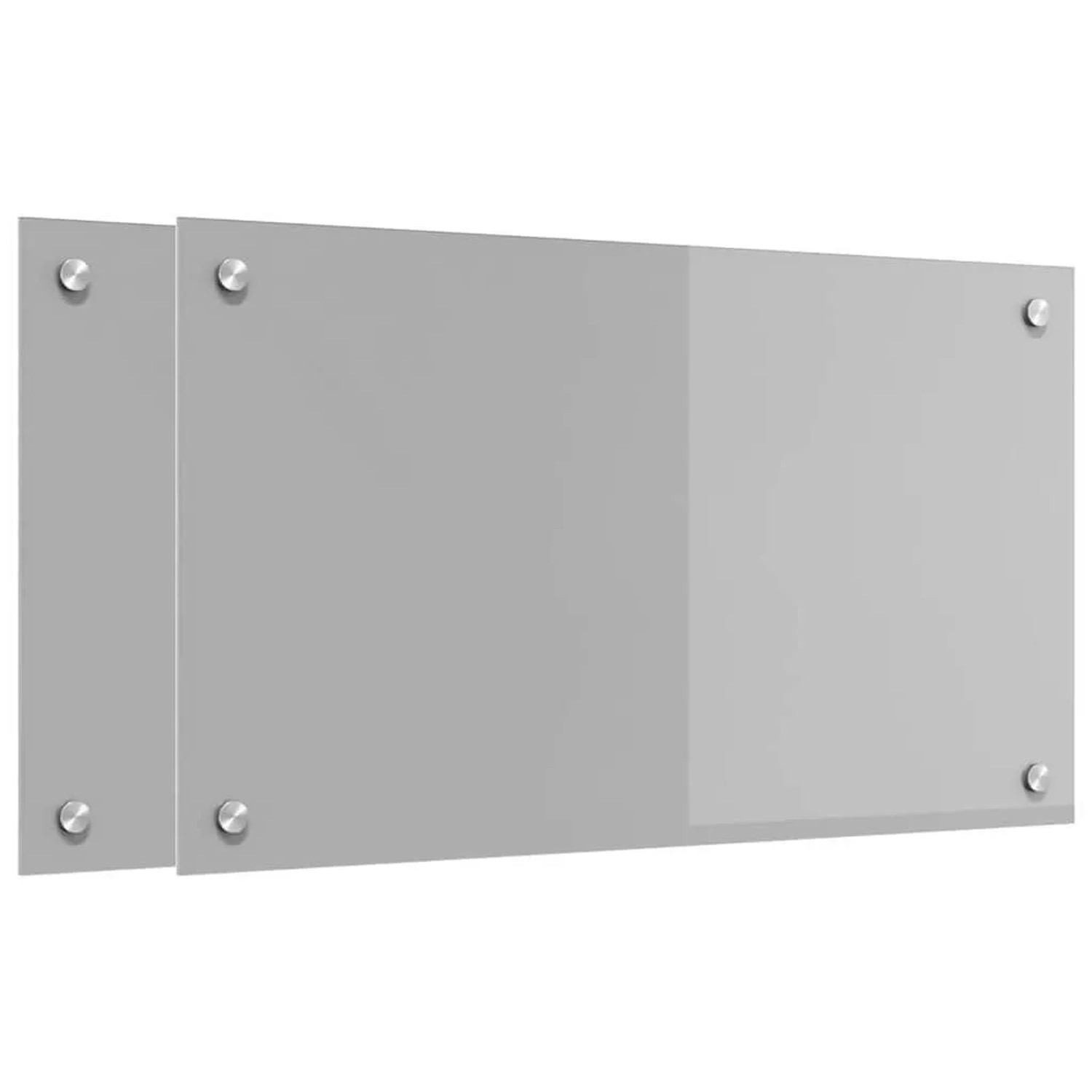 vidaXL Küchenrückwand 2 Stk Hellgrau 70 x 40 cm Gehärtetes Glas 3415446