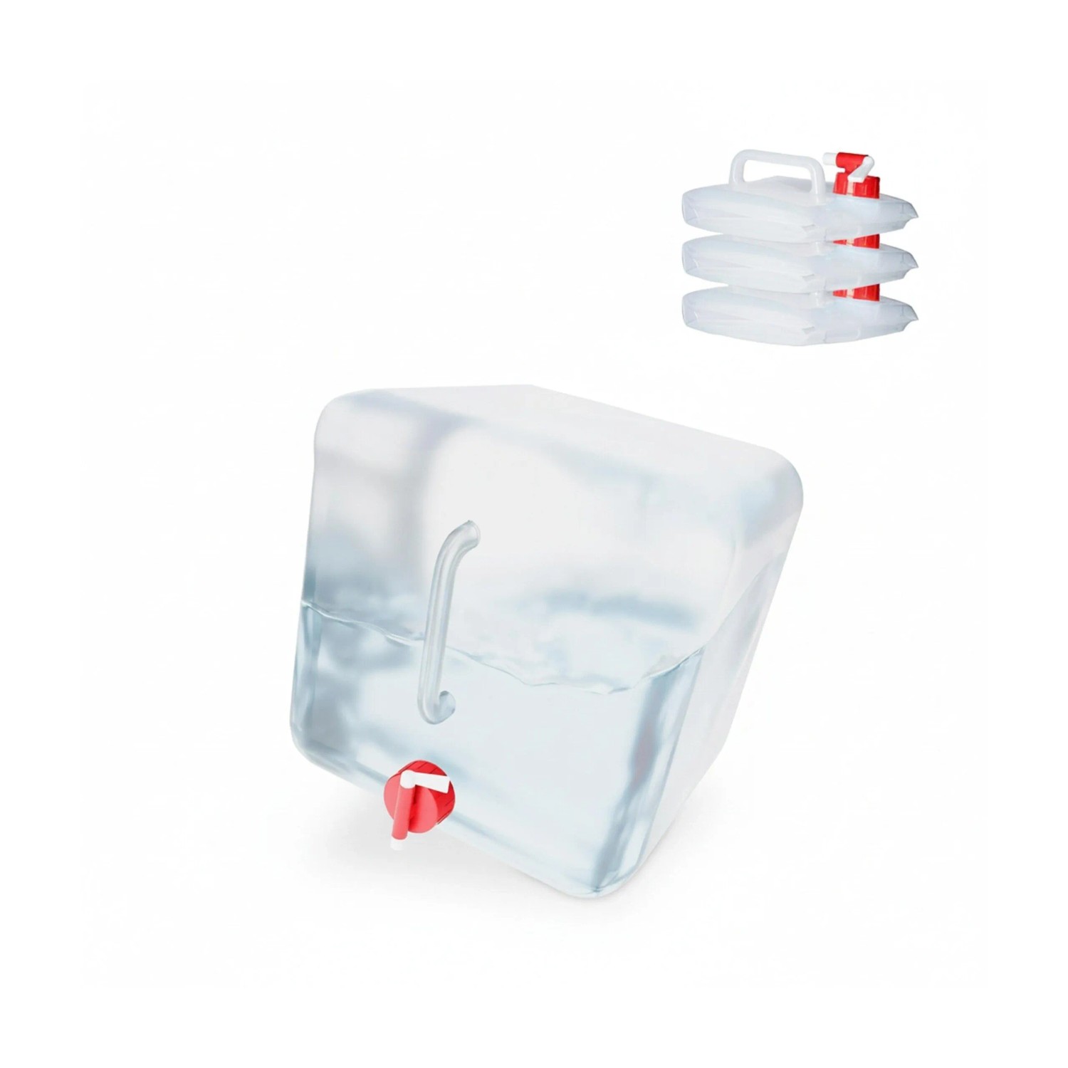 Relaxdays Faltkanister 4er Set Kunststoff Transparent Rot BPA-frei 27 cm x 25 cm x 29 cm 290 g
