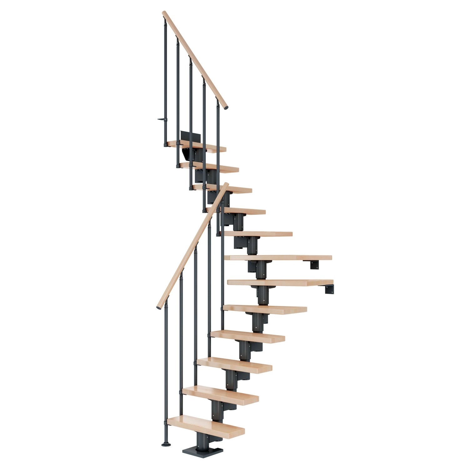 Dolle Mittelholmtreppe Dublin Buche Anthrazit GH bis 315 cm 1/4gew. 75 cm F günstig online kaufen