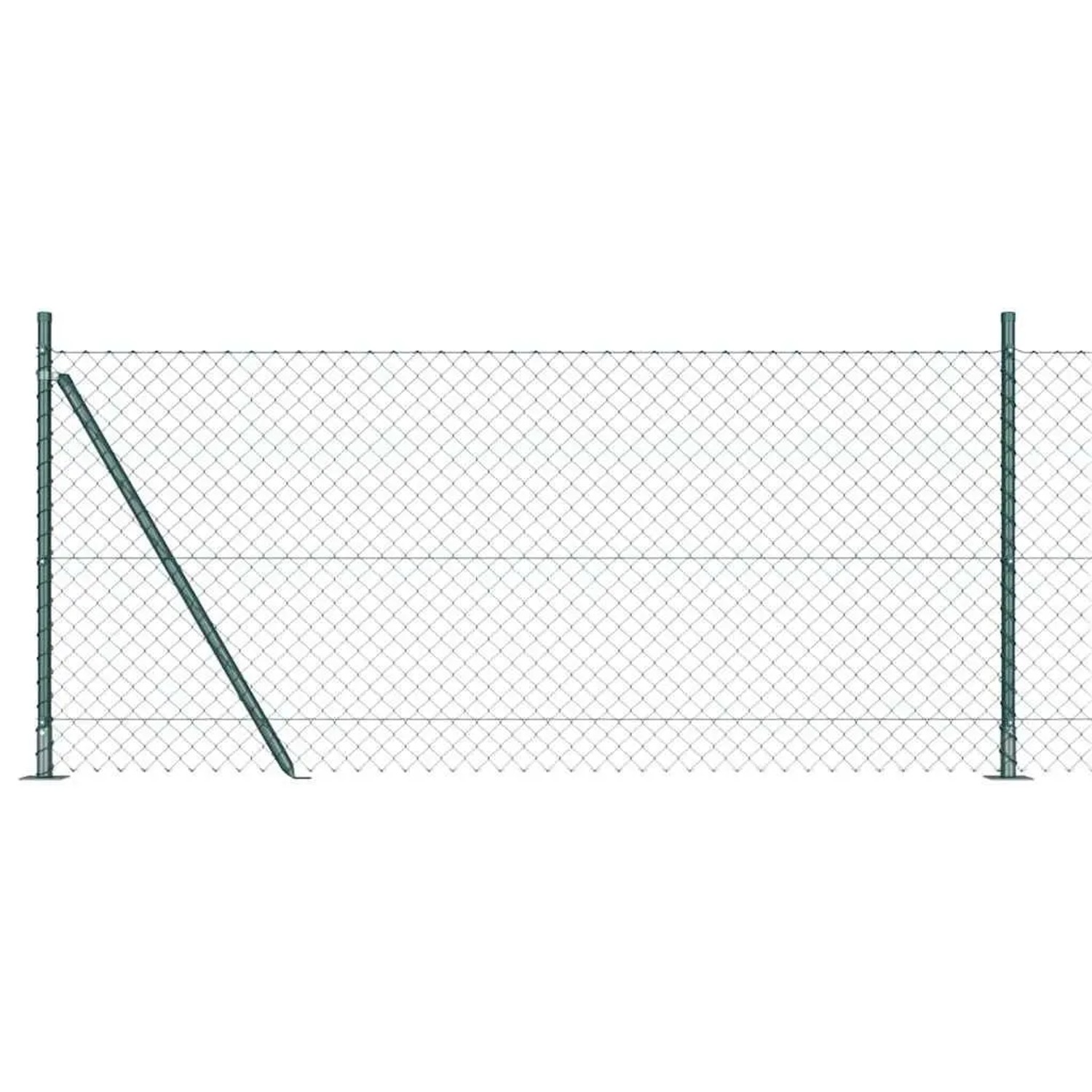 vidaXL Zaunpfosten Grün 0,8 x 25 m 60 x 60 mm Maschen Stahl 3351248 günstig online kaufen