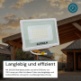 Weißer LUXULA LED Strahler 50W, 5000lm, 3000K, Slim Design, IP65 Außenstrahler.