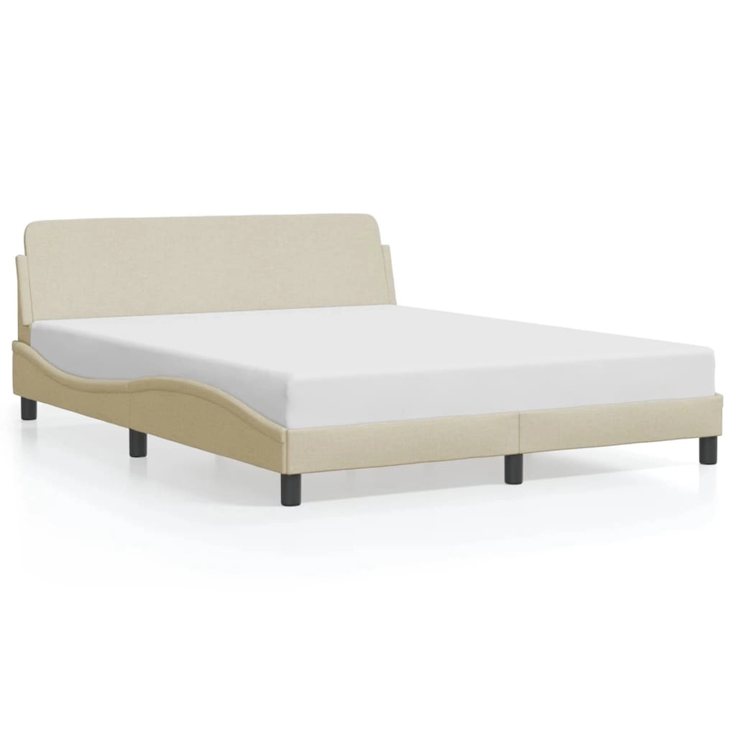 vidaXL Bettgestell Dover Creme 160x200 cm Stoff 373210 günstig online kaufen