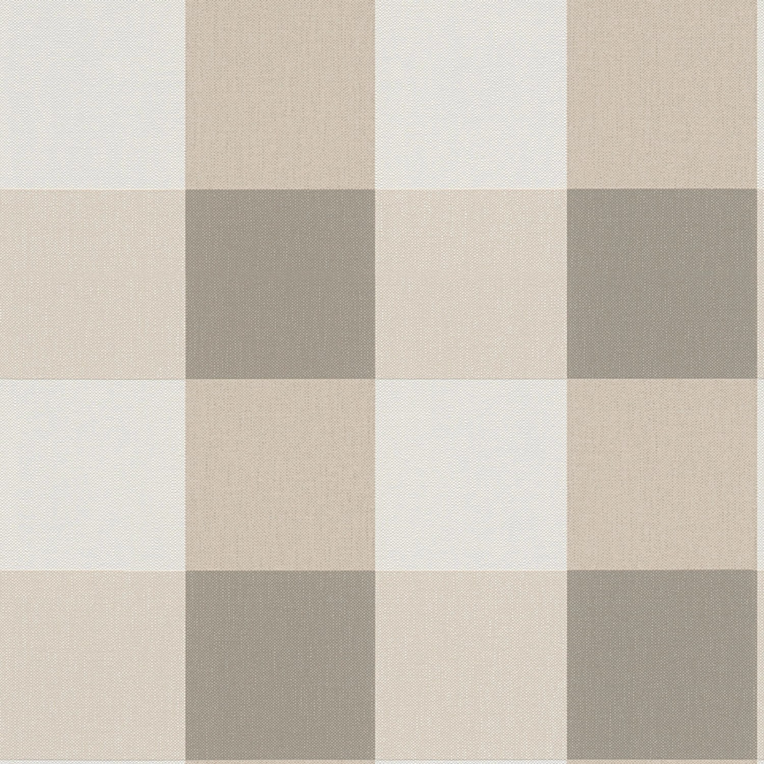 Bricoflor Klassische Tapete Kariert Muster Vliestapete in Creme Beige Taupe Ideal für Esszimmer und Küche Landhaus Wandtapete mit Karomuster