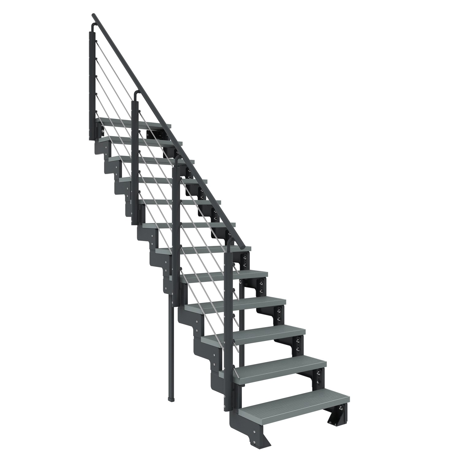 Dolle Außentreppe Gardentop Anthrazit 12 Stufen 100 cm Grau inkl. Geländer günstig online kaufen