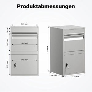 Wiltec Paketkasten Grau 410X380X720Mm Paketbox Stahl Standbriefkasten Paket Post