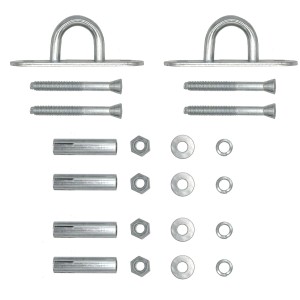AMANKA 2er Set Befestigung für Hängesessel/Schaukel bis 250kg, inkl. Schrauben, Dübel, Muttern und Unterlegscheiben.
