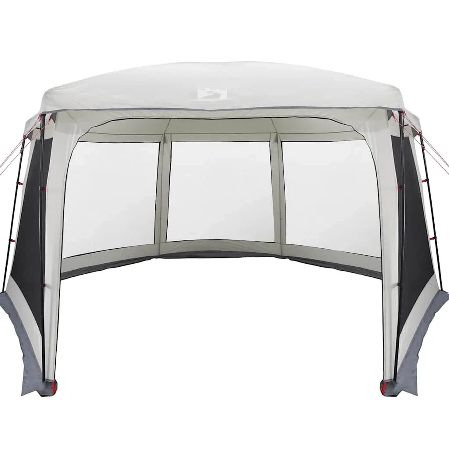 Graues vidaXL Poolzelt 670x590cm mit Netz und abnehmbarem Überzelt.