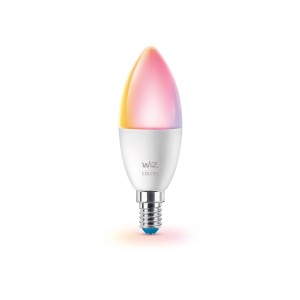 WiZ LED E14 Smart Leuchtmittel in Glühlampenform, 4,9 W, 806 lm, Weiß, 2er-Pack.