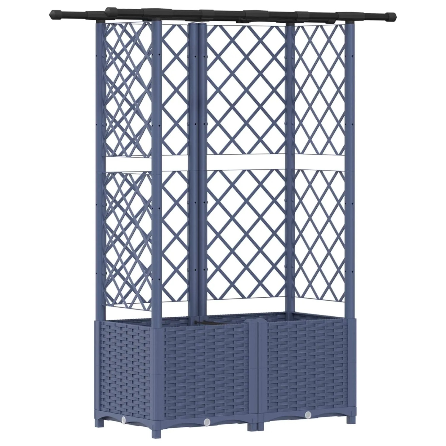 vidaXL Hochbeet mit Rankgitter und Dach Grau 124,5 x 40 x 138 cm PP 42032566
