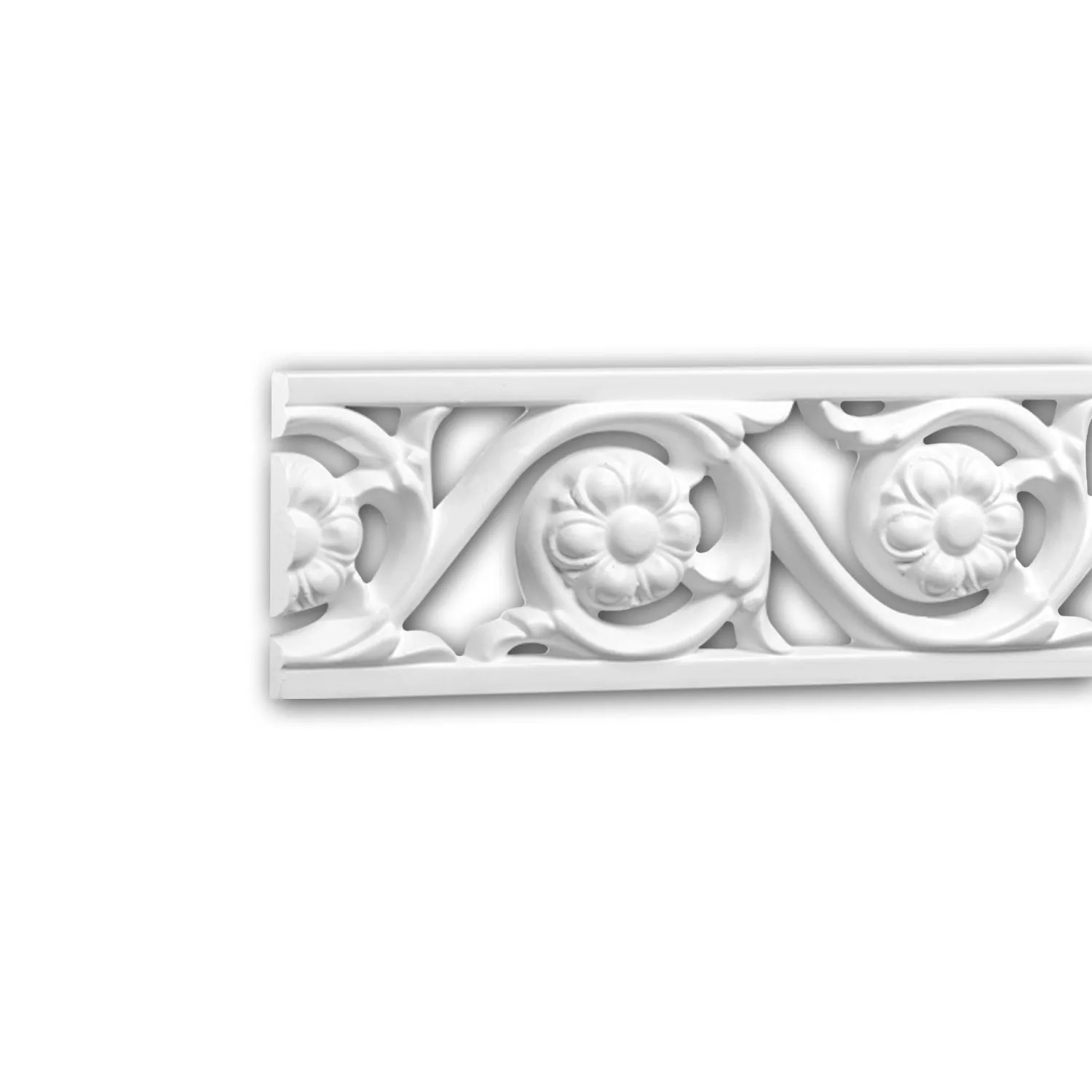 PROFHOME 151369 Wand- und Friesleiste Stuckleiste Zierleiste Friesleiste 2 m 200 cm x 1,1 cm x 5,4 cm Weiß