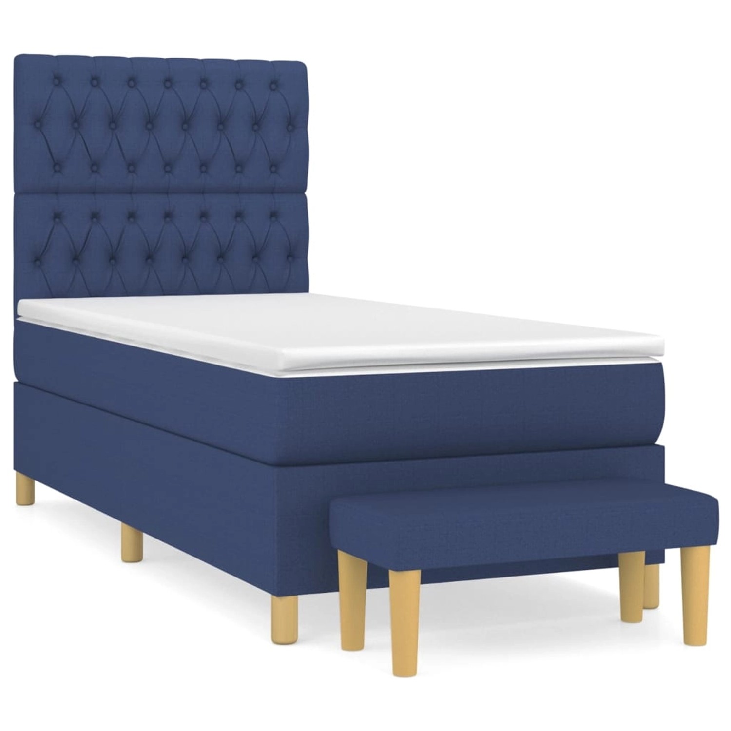 vidaXL Boxspringbett mit Matratze Blau 90x200 cm Stoff1358628 günstig online kaufen