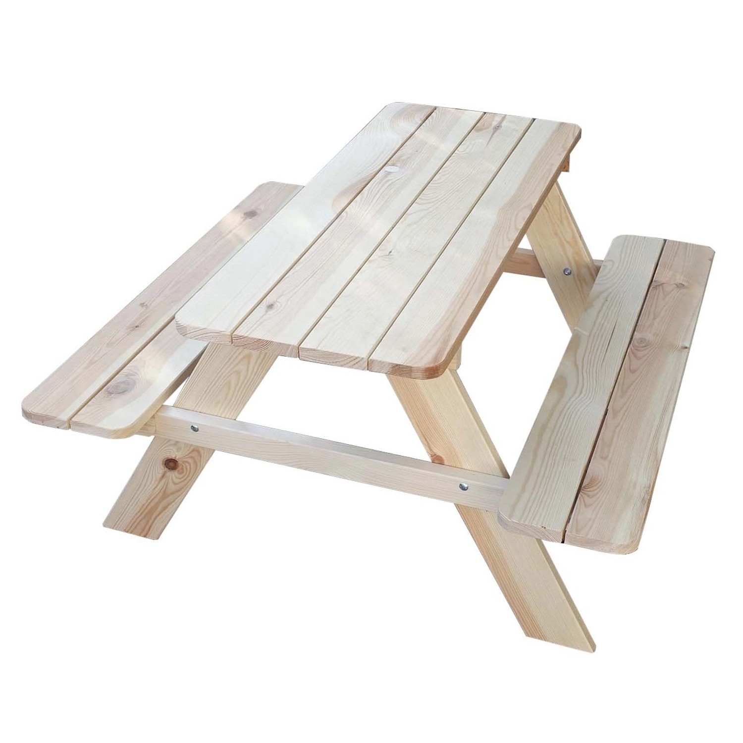 Promadino Limobank aus Kiefernholz, naturfarbene Kinder-Gartenbank für den Außenbereich.