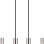 Nickel-matte 4-flammige Pendelleuchte Robby, moderne Hängeleuchte für GU10 Leuchtmittel.