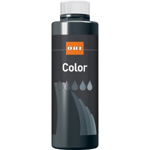 OBI Color Voll- und Abtönfarbe Schwarz matt, 500ml Flasche.