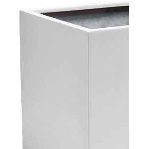 Weißer Vivanno Pflanzkübel Block, 30x30x30 cm, aus Fiberglas für Garten und Terrasse.