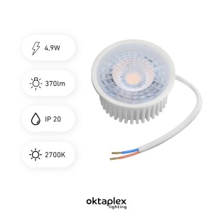 Oktaplex LED Modul Nizza, 4,9W, warmweiß, dimmbar, für Lampen & Leuchten. 9er Set.