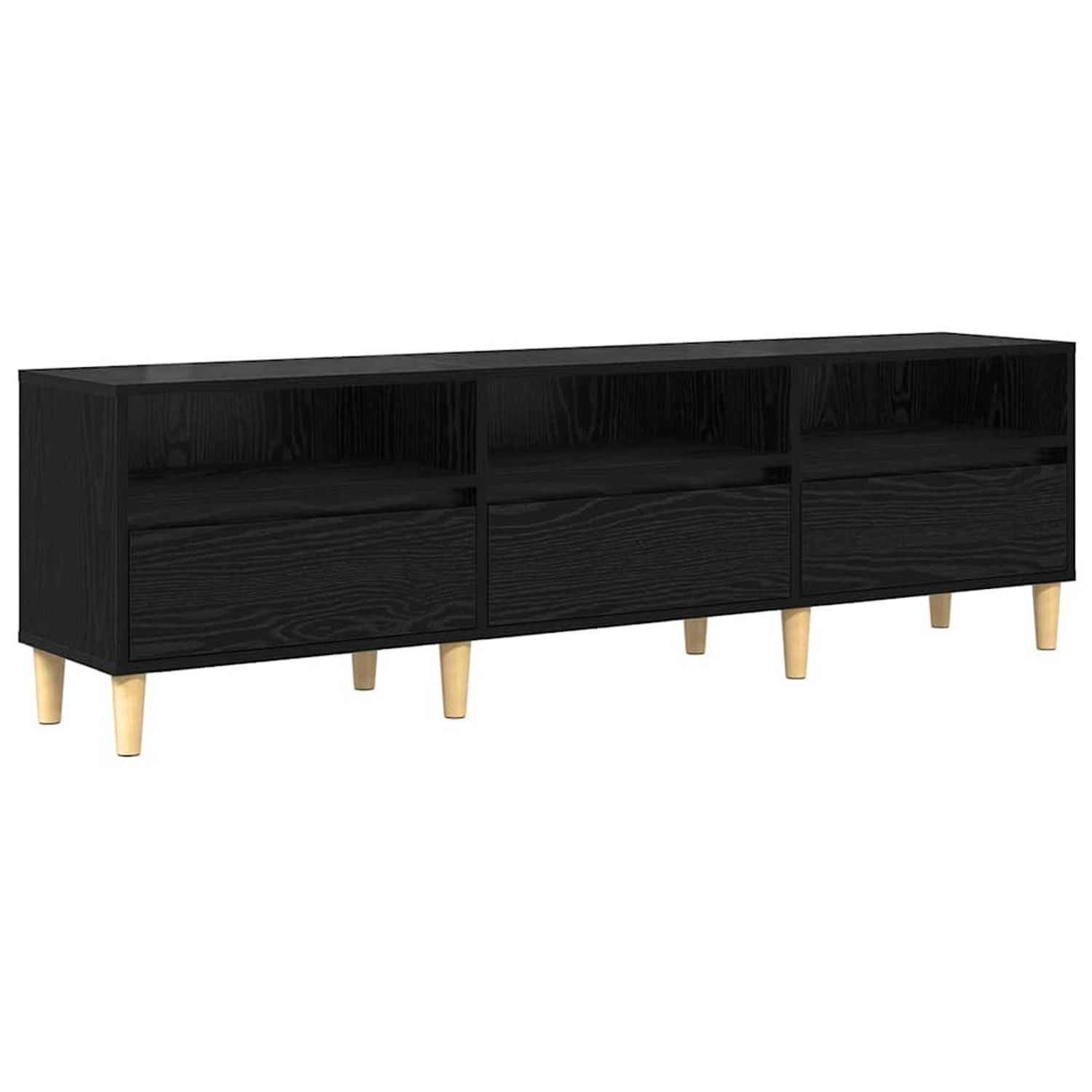 vidaXL TV-Schrank Schwarz Eichen-Optik 150 x 30 x 45 cm Holzwerkstoff 87948 günstig online kaufen