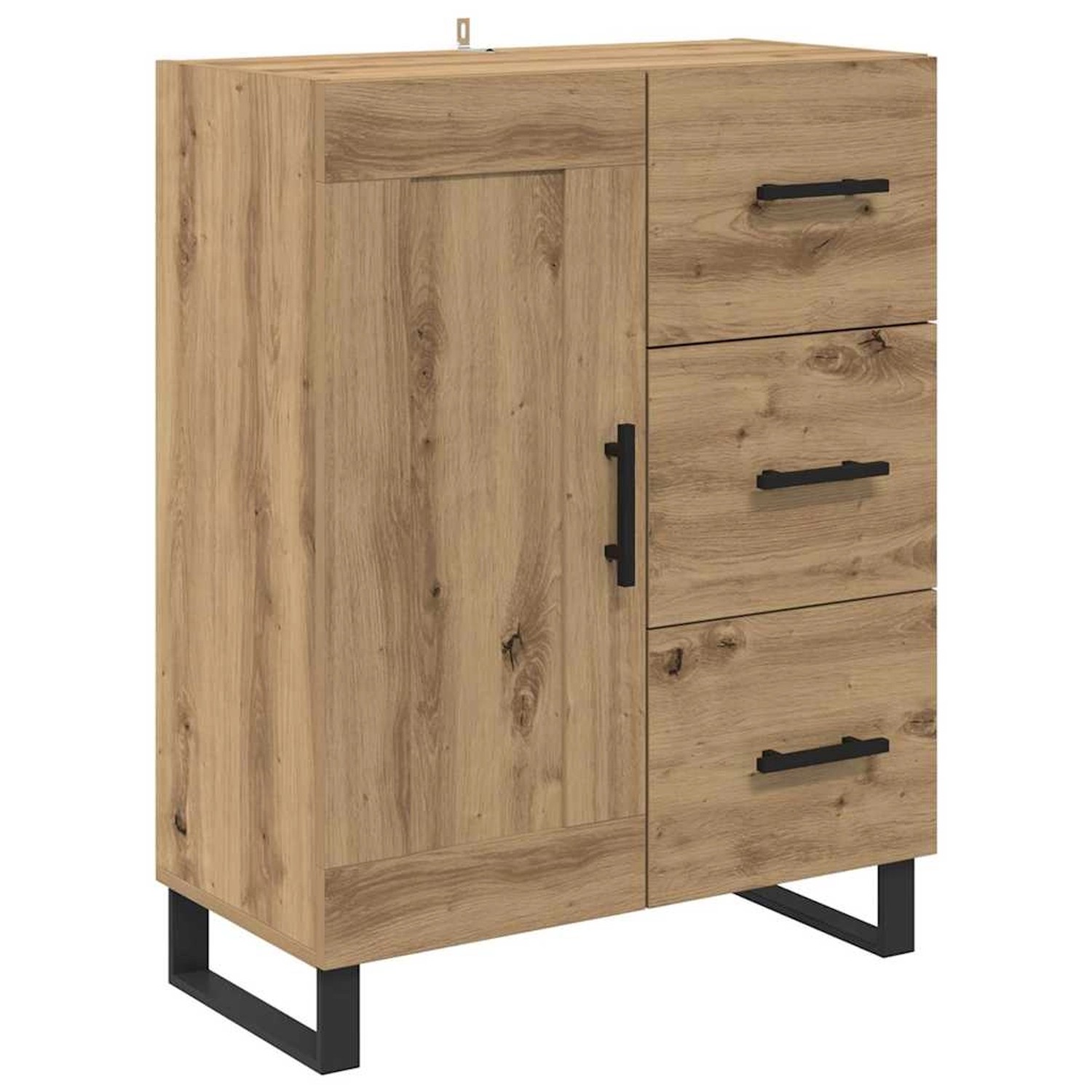 vidaXL Sideboard Artisan-Eiche 69,5 x 34 x 90 cm Verbundholz und Eisen 8816 günstig online kaufen
