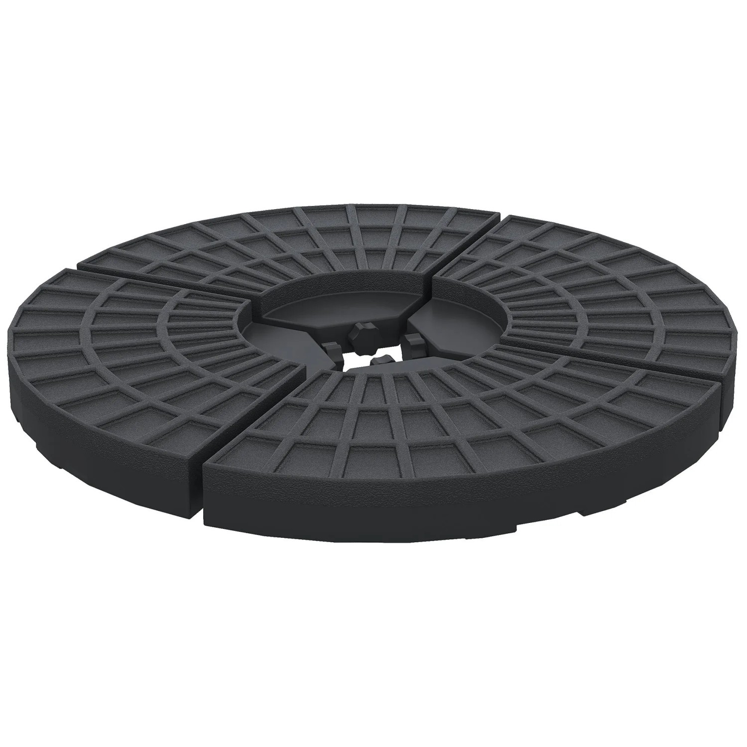 Outsunny Gewichte für Sonnenschirmständer HDPE Schirmgewicht Schwarz 48L x 48B x 8H cm