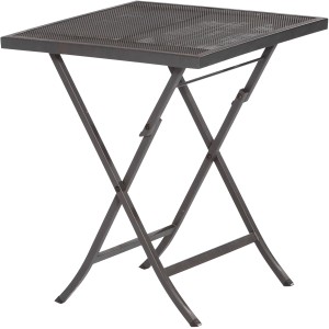 Quadratischer, graphitfarbener Merxx Gartentisch Samos, 60x60 cm, ideal für Balkon und Garten.