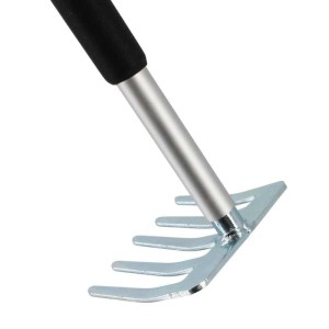 Galaflor Kleinrechen mit Teleskopstiel, Stahlrechen mit Alustiel, Gartengerät.