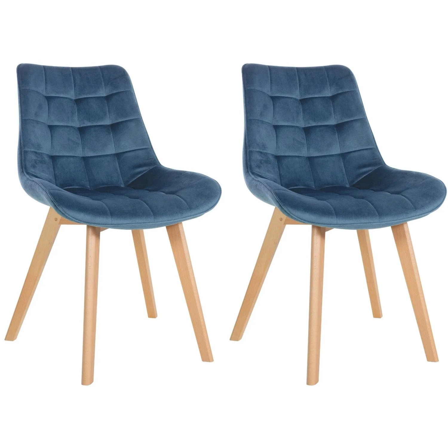 CLP 2er Set Stühle Brook Samt Blau