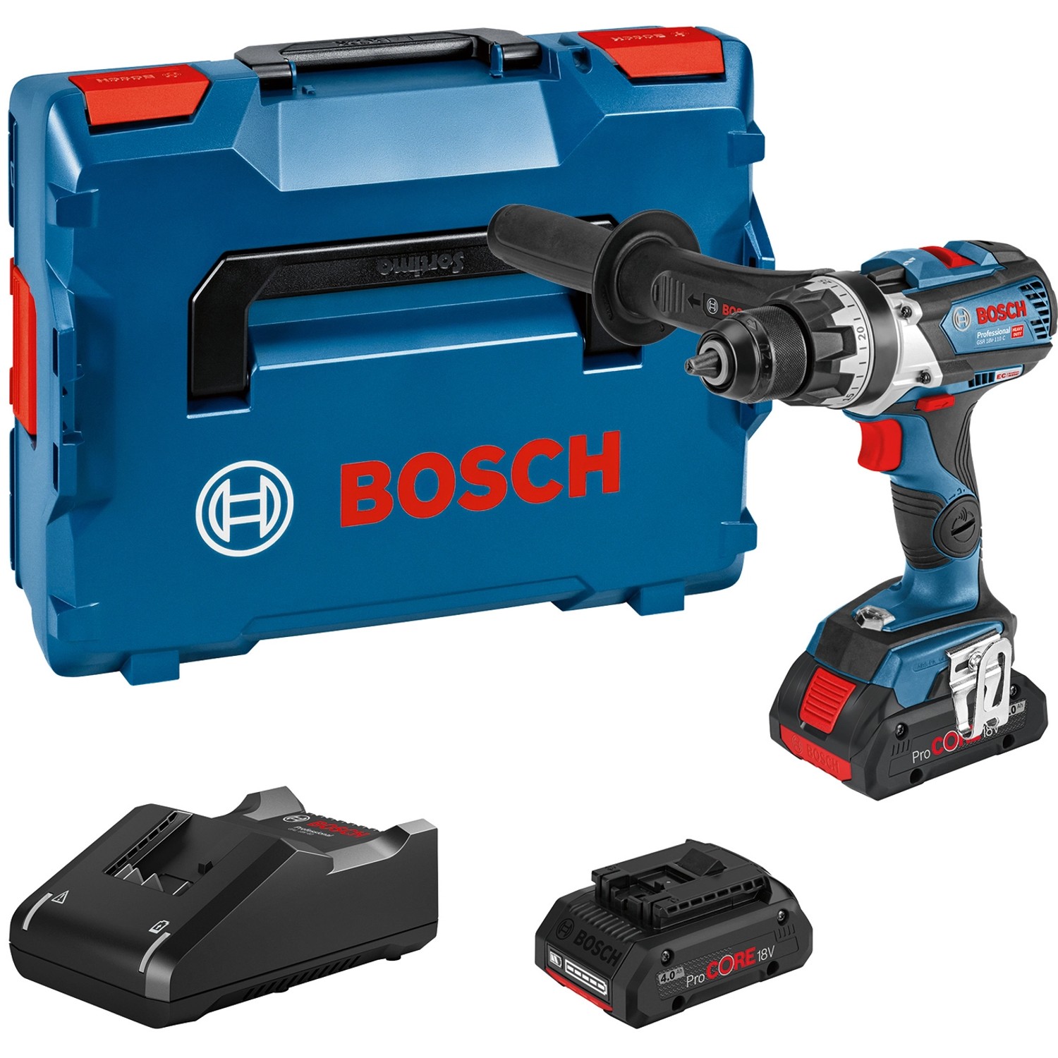 Bosch Professional Akku-Bohrschrauber GSR 18V-110 C mit Akkus & GAL in L-Boxx