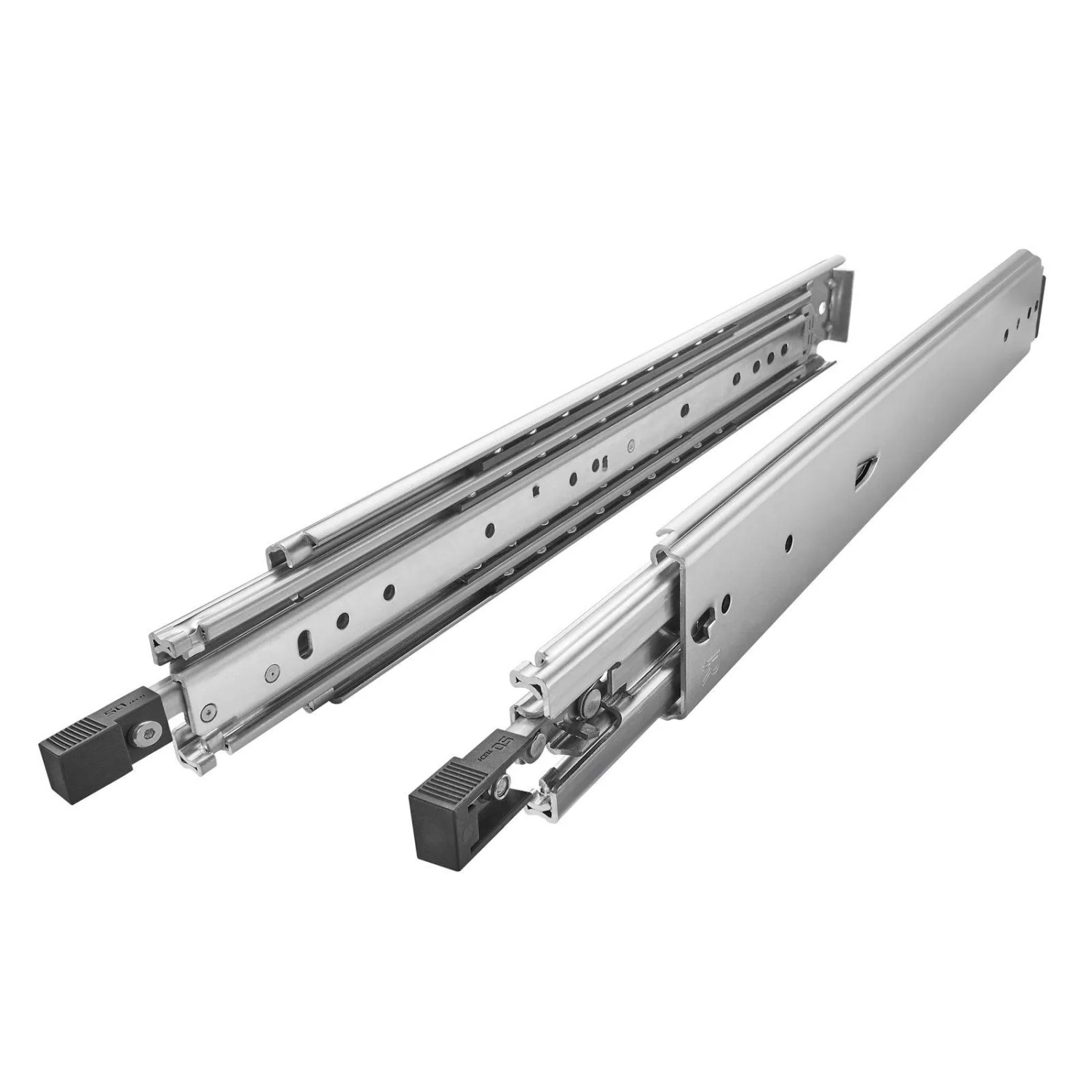 SOTECH Schwerlastauszug VarioSlide KV2-200-H76-650 EH 660,4 mm Zweihandverriegelung Einrastfunktion Schwarzer Hebel Belastbar Bis 200Kg