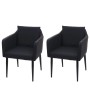 2er-Set MCW Esszimmerstühle H93, Polsterstühle mit Kunstleder in Schwarz.