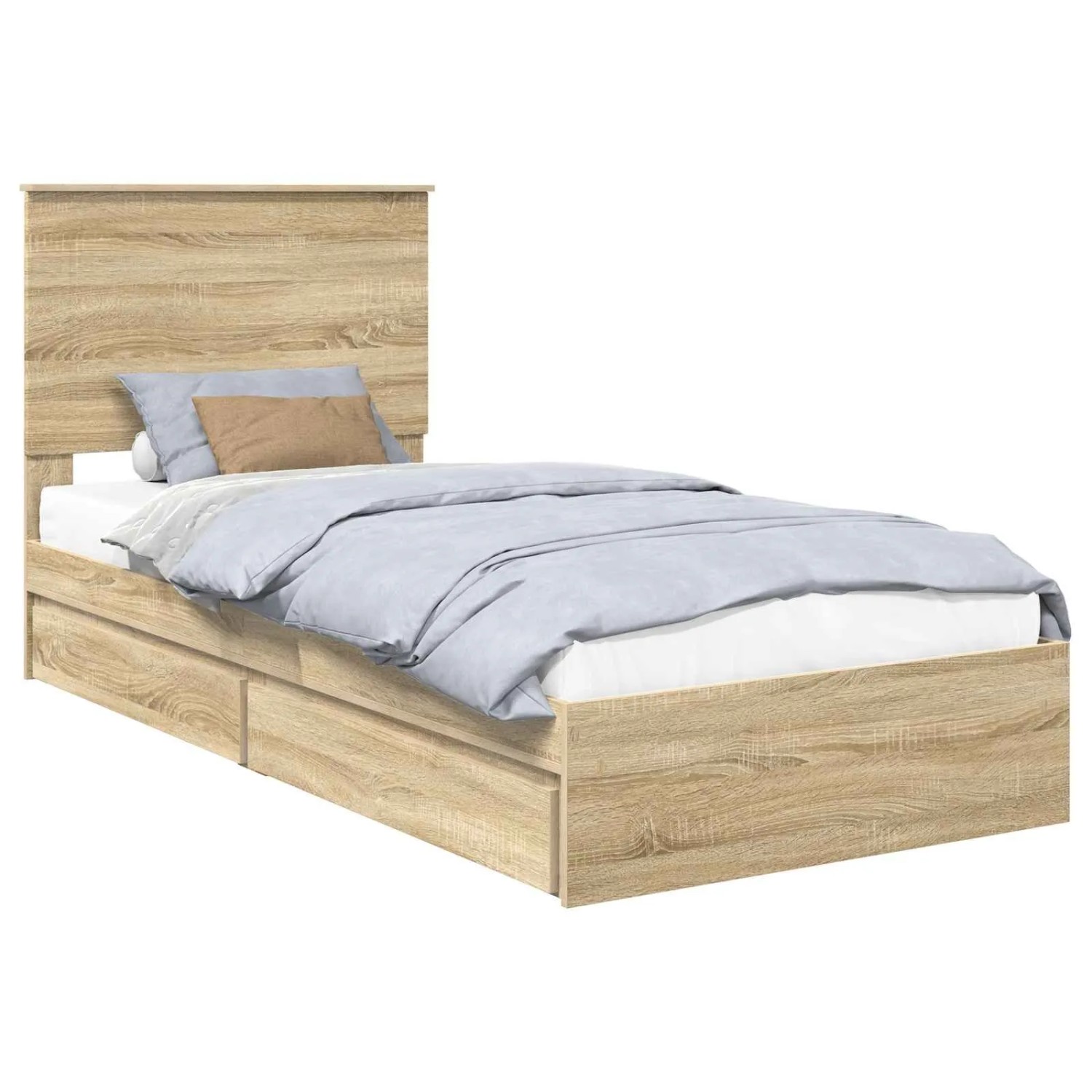 vidaXL Stauraumbett Sonoma-Eiche 100 x 200 cm Holzwerkstoff 3409582 günstig online kaufen