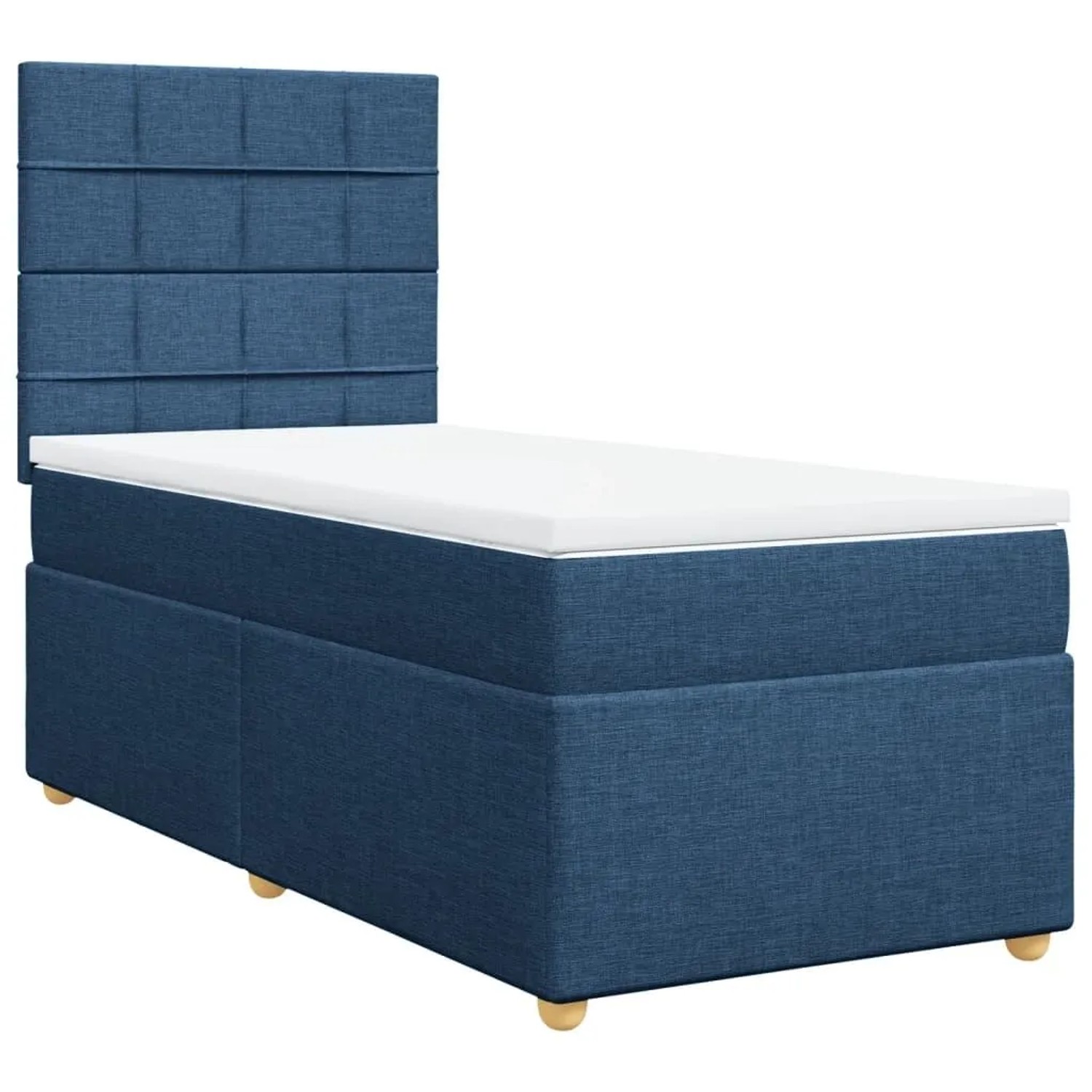 vidaXL Boxspringbett mit Matratze Blau 100x200 cm Stoff 3291197 günstig online kaufen