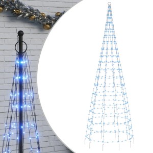 Blauer LED-Weihnachtsbaum, 300 cm hoch, mit 550 LEDs für Fahnenmast. Konische Weihnachtsbeleuchtung.