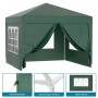 Grüner 3x3m Pavillon mit UV-Schutz 50+, großen Fenstern und abnehmbaren Seiten. Ideal als Gartenpavillon oder Partyzelt.