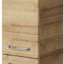 Pelipal Bad-Hängeschrank Trentino in Riviera Eiche, 30 cm breit mit drei Schubladen und Chromgriffen.