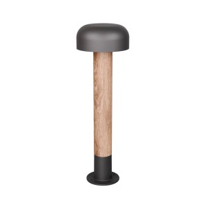 Trio LED-Wegeleuchte Fraser in Holzoptik, Ø 19 cm, 54 cm hoch, für Garten und Wege.