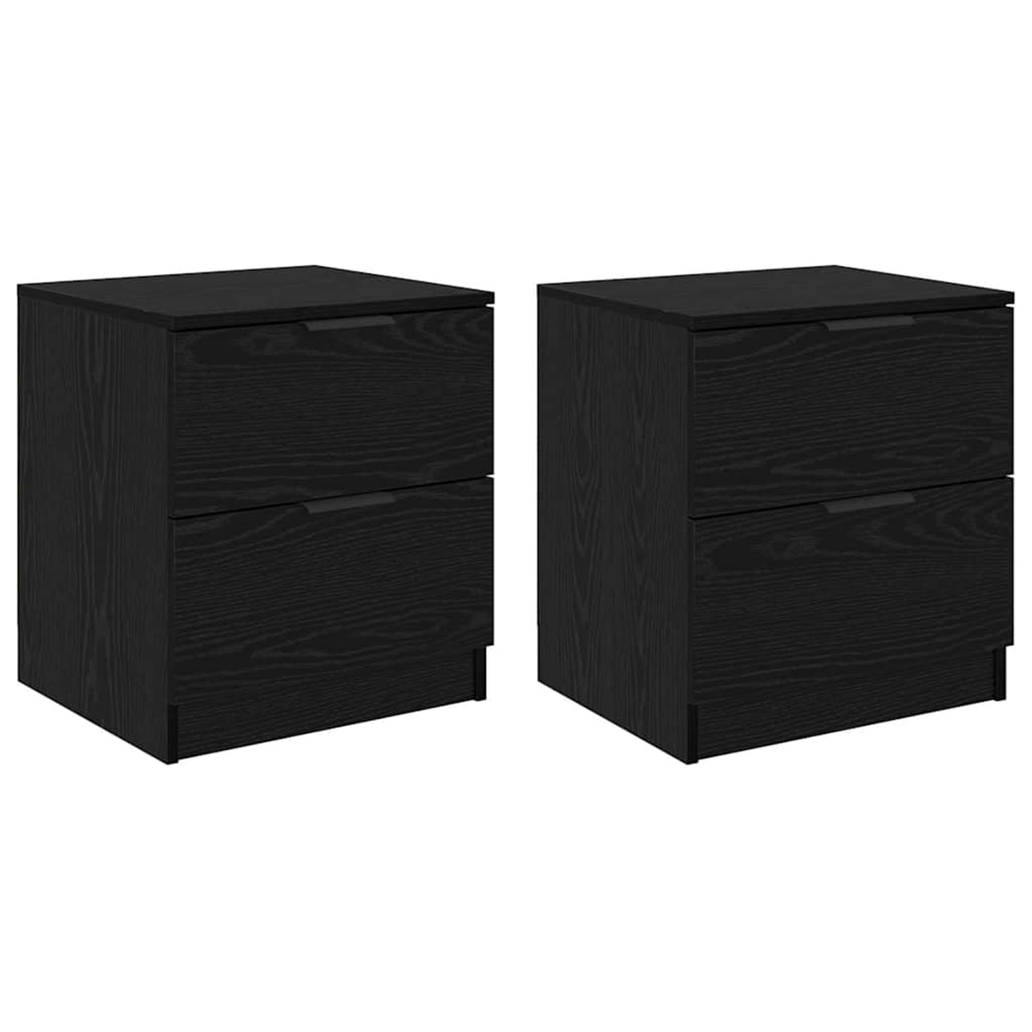 vidaXL Nachttisch 2 Stk Schwarz Eichen-Optik 45 x 39 x 50 cm 880509 günstig online kaufen