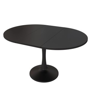Merax Ausziehbarer Ovaler Esstisch 100 140 cm Schwarz