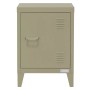 ML-Design Nachttisch Olive, 40x30x58 cm, Stahl, Industriedesign mit Tür und Lüftungsschlitzen.