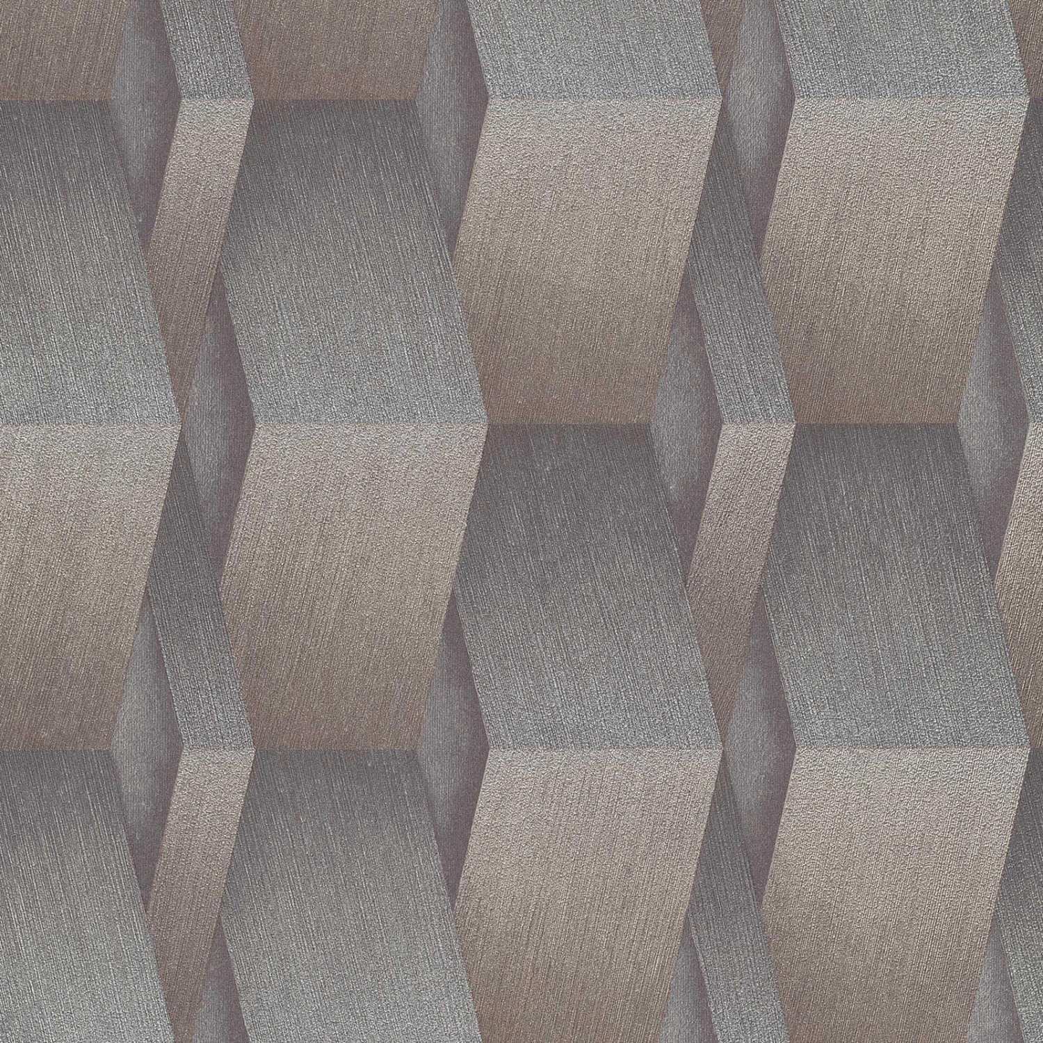 Bricoflor Anthrazit Tapete mit Metallic Effekt 3D Tapete Geometrisch Ideal für Wohnzimmer und Büro Vlies Wandtapete mit Geometrie Muster in Grau Braun