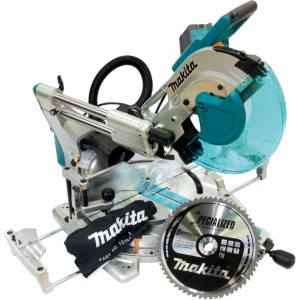 Makita Kapp- und Gehrungssäge 305 mm mit Sägeblatt und Zubehör.