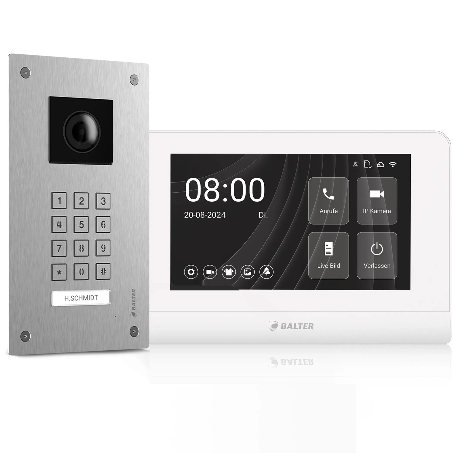 Balter Entri LN Video Türsprechanlage mit App Komplettset für Einfamilienhaus mit 1x 7 Zoll Monitor Unterputz