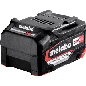 Metabo Akkupack Li-Power 18 V/5,2 Ah, Akku für Elektrowerkzeuge in Schwarz und Rot.