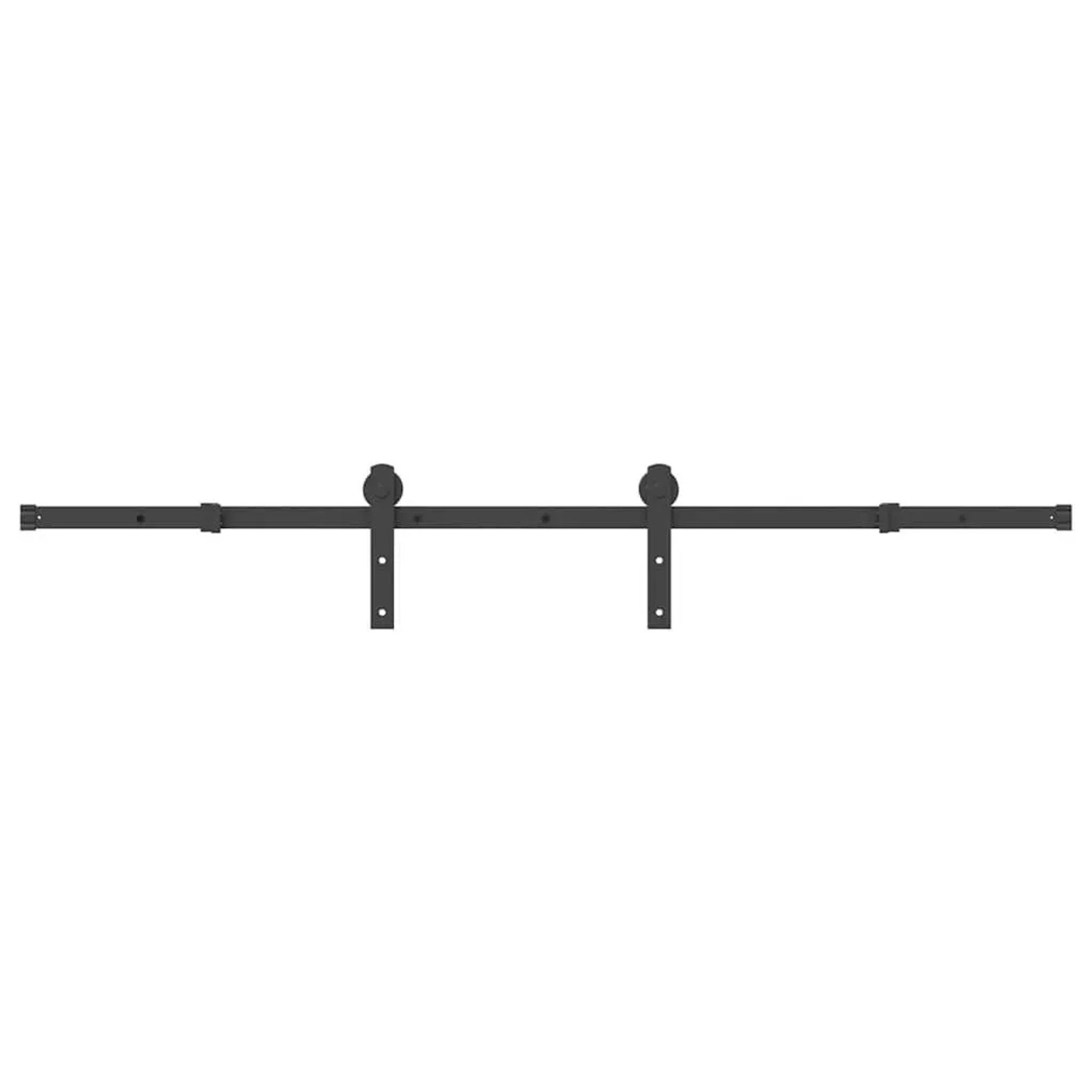 vidaXL Schiebetürbeschlag-Set 183 cm Stahl Schwarz 4009712