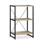 Relaxdays Standregal 3 Etagen Holzwerkstoff Metall Braun Schwarz mit Wandbefestigung 80 cm x 50 cm x 35 cm 7,6 kg