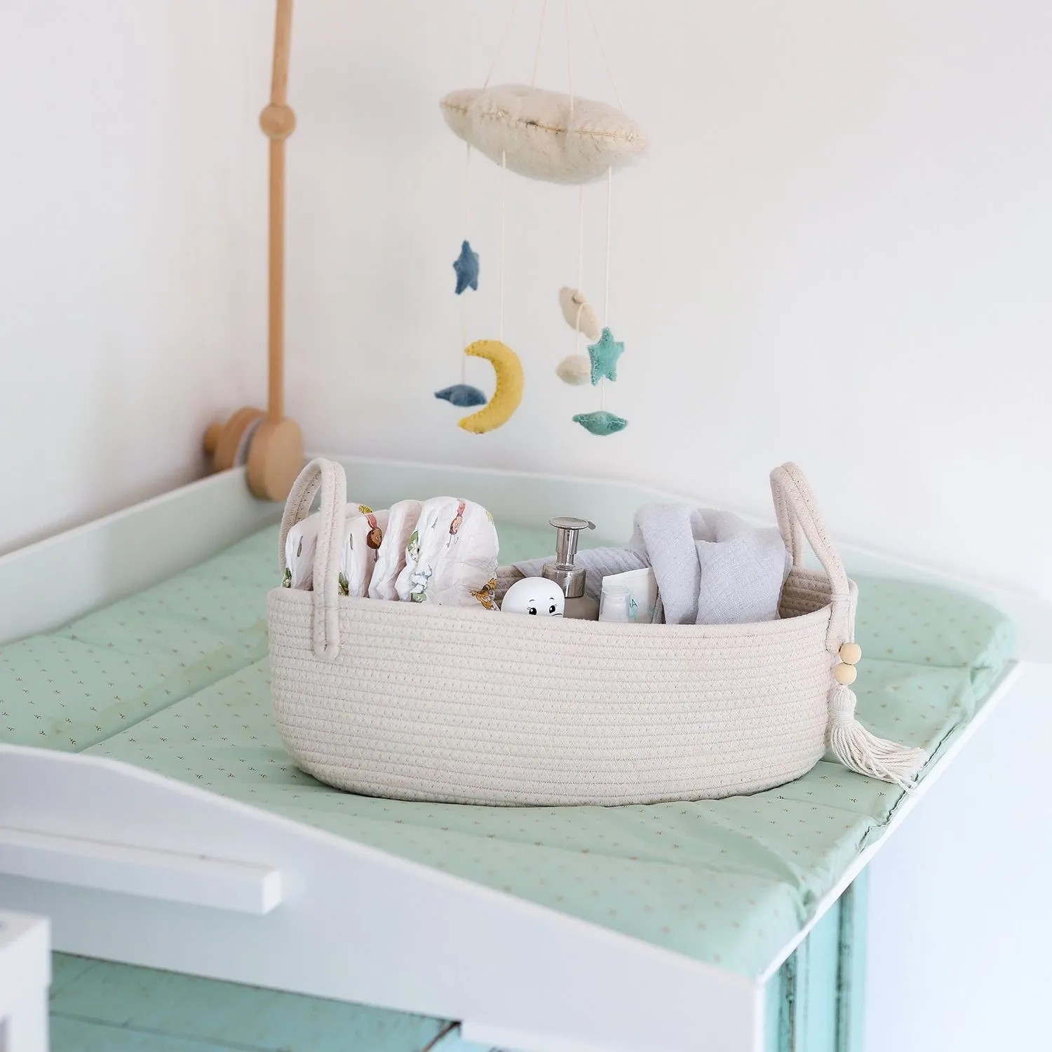 HMF 39030-38CM-30 Aufbewahrungskorb Badezimmer Korb Toilettenpapier Baumwolle 38 x 15 x 14 cm_6